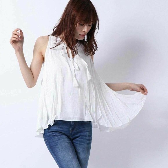 Guess Women's White Kira Convertible Gauze Top size XL - Picture 1 of 13